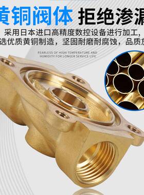 常开型全铜220V电磁阀2W160-15K控制水阀2分DN25气阀24伏12不锈钢