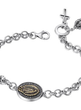 皇冠十字架手链纯银时尚欧美潮饰