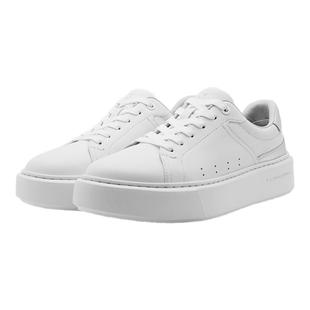 五环足弓鞋男女板鞋商场同款足弓塌陷支撑牛皮商务休闲鞋白银色