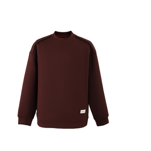 虎牙兄弟绵羊毛双面绒卫衣冬季男士明线拼接高级感圆领打底长袖男