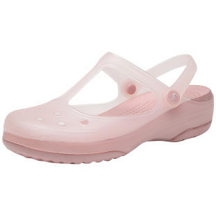 日本SP洞洞鞋女款2025新款防滑防臭外穿厚底夏季沙滩果冻包头凉鞋