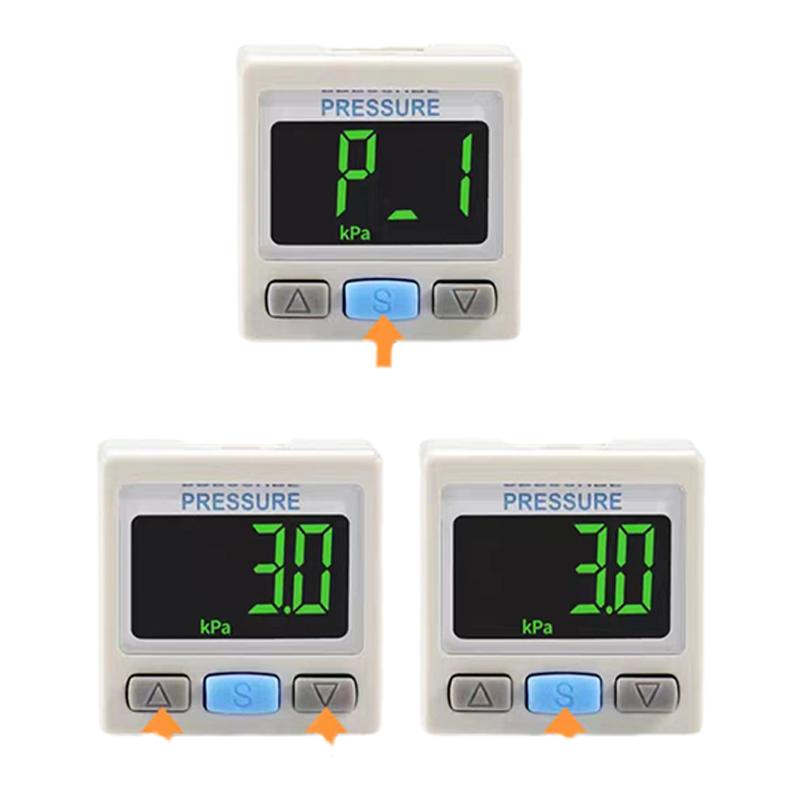 SMC型气动数显压力开关ISE30A-01-N ZSE30A-01-A-L正负混合数显表