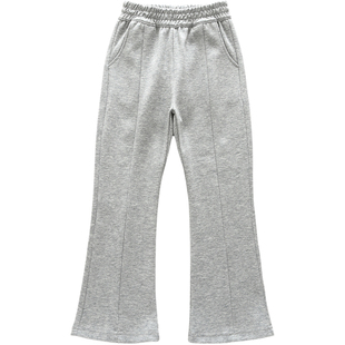 洋气亲子春款女孩喇叭裤春季时尚瘦版裤子青少年中大童双面棉裤子