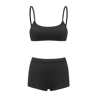 Yukari swim吊带比基尼三点式性感显瘦分体泳衣女防走光平角裤 夏