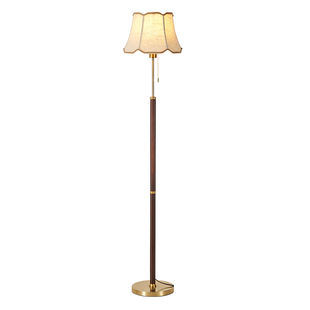 实木落地灯客厅卧室沙发旁边法式中古风现代床头氛围装饰摆件台灯