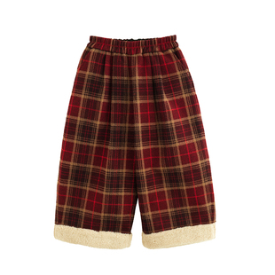 砚台家女童红色圣诞衣服套装冬装新款女宝外套加绒卫衣裤子三件套