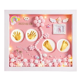 宝宝手脚印泥胎毛保存满月纪念手足新生儿留念百天手印周岁仪式感