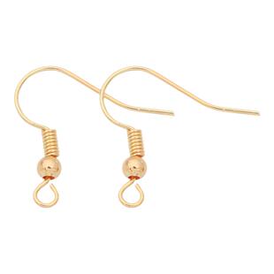 保色18K包金镀银耳钩耳勾耳坠耳环 手工diy不过敏耳饰品材料配件