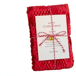 新年马年红色牛皮蜂窝纸烘焙糕点饼干礼盒礼物包装盒垫纸填充装饰