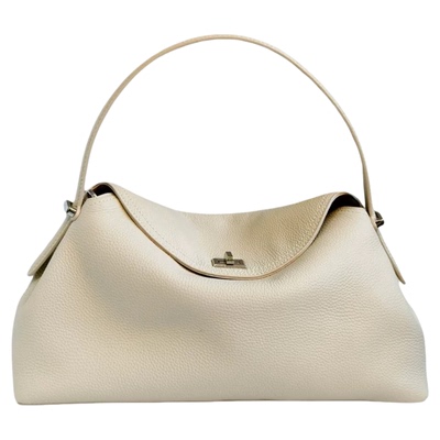 头层牛皮韩系斜挎饺子包