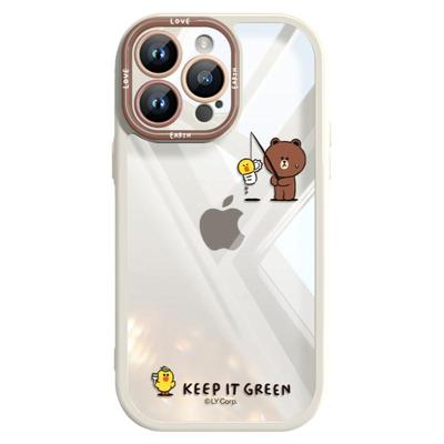 卡通布朗熊透明硅胶防摔手机壳