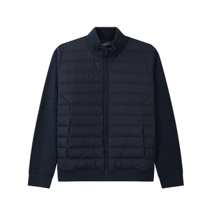 NAUTICA/诺帝卡男装冬季羽绒棉拼接保暖休闲毛衣外套SM4410