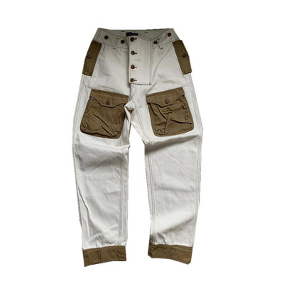 khakifans长裤宽松美式拼色工装