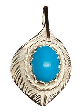 菊地健松石s925葵叶银饰小挂坠