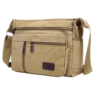 秋冬新款男式休闲男包帆布包男横款单肩包斜挎包男士包包斜跨背包