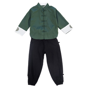 男童汉服新年新款中大童礼服套装国学华服唐装表演服男孩春秋套装