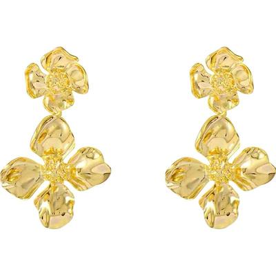 金色复古夸张花朵大耳环女新款