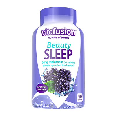 美国进口vitafusion褪黑素软糖90粒5mg安瓶睡眠片sleepwell退黑素