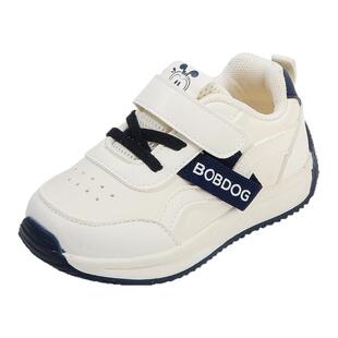 巴布豆学步鞋春秋新款1-5岁婴幼儿皮面单鞋3网童鞋男女宝宝运动鞋