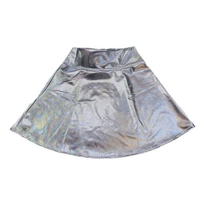 欧美蹦迪Y2K银色镭射高腰短裙