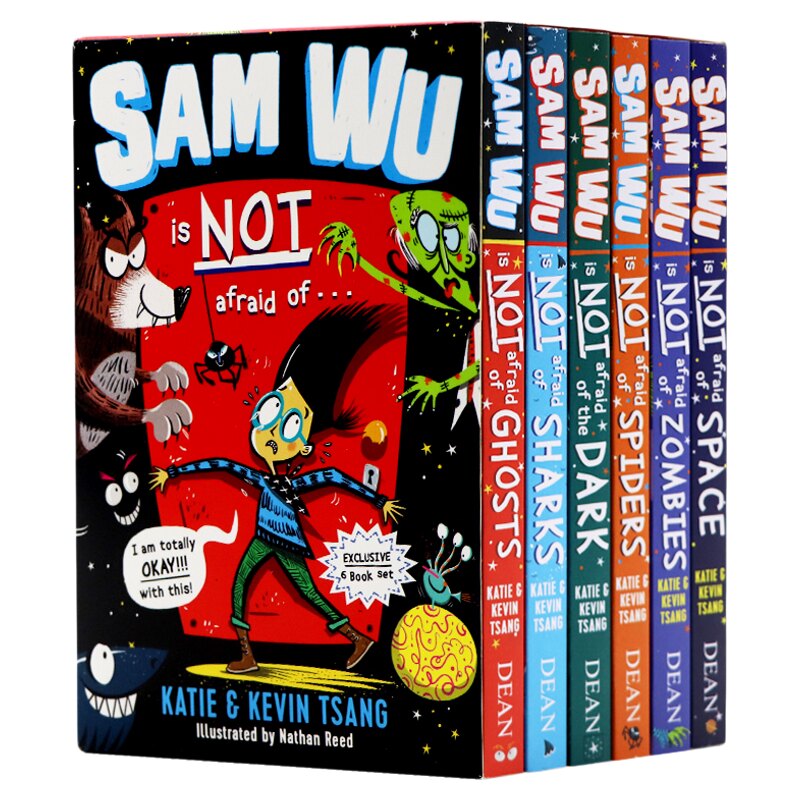 预售 山姆不是胆小鬼6册 英文原版小说 Sam Wu Is Not Afraid Of 趣味章节桥梁书 童年恐惧怕鬼怕黑怕蜘蛛怕僵尸校园霸凌冒险