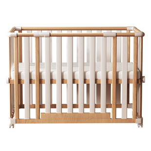 英国evoceler婴儿床拼接大床实木无漆床可升降移动多功能bb宝宝床