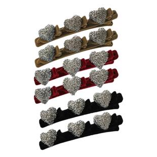 新年儿童编发发夹红色植绒发卡女童刘海碎发神器过年喜庆新年发饰