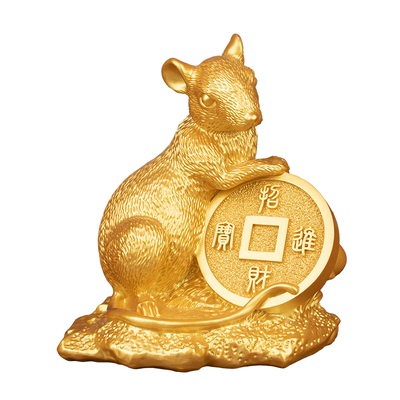 家居风水装饰品金鼠吉祥物客厅