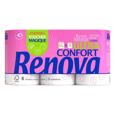 Renova葡萄牙4D超柔卷筒纸花香