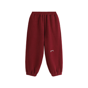 沫沫童装女童2025秋冬季装新款儿童休闲加厚加绒裤子运动卫裤保暖