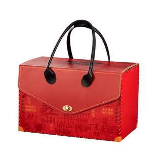 2026马年年货礼盒空盒包装盒子春节新款手提箱土特产酱货腊肠腊肉