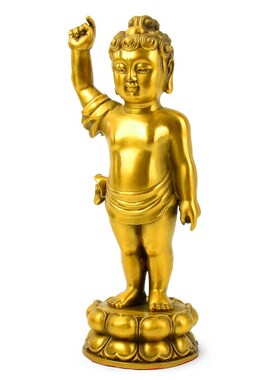 黄铜浴佛太子佛像摆件  浴佛节释迦牟尼浴佛铜像佛堂家居