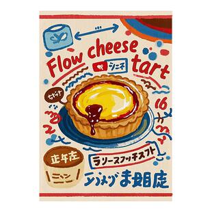 复古杂志风插画海报便利店咖啡厅氛围ins风拍照背景画芯自粘海报
