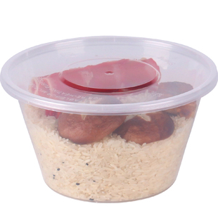 一次性饭盒打包盒商用塑料碗盒餐盒圆形1000圆盒快餐盒塑料直桶碗