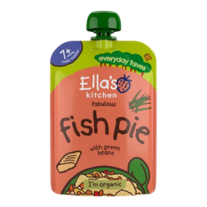 Ella's Kitchen 英国有机鱼派肉泥130克婴幼儿营养辅食无添加肉蓉