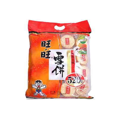 旺旺雪饼仙贝520g大包装怀旧膨化儿童小包饼干休闲零食批发