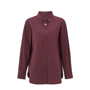 恩瑞妮商场同款2025冬季新款百搭纯白色经典女士衬衫气质上衣