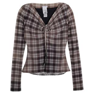 ACNE STUDIOS 春夏新款女士V领格子上衣银泰百货精品 301574