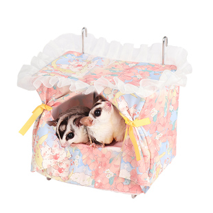 花枝鼠不锈钢悬挂窝仓鼠笼子配件鹦鹉挂篮蜜袋鼯公主床松鼠挂篮