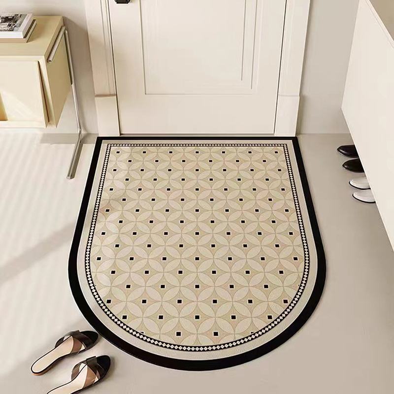 美式复古风入户门地垫可擦洗剪裁门垫进门厨房防水防油防滑地垫