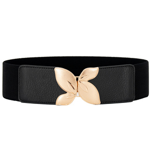 新款腰带女配裙子红色腰封连衣裙装饰松紧弹力皮带宽大衣配饰百搭