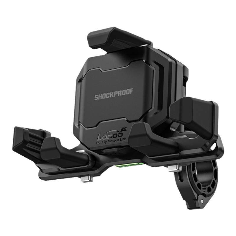 LOBOO萝卜摩托车手机支架PH06非铺装路 磁减震防震车载手机导航架