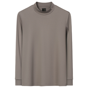 秋冬季男士高端中半高领长袖打底衫秋衣2025男装新款T恤秋装上衣