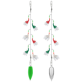 虾皮串钩翘嘴路亚假饵白条专用钓组夜光路亚假饵海竿仿生鱼皮串钩