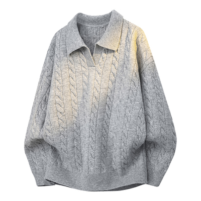 班尼路SK美式重磅翻领毛衣外套男