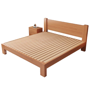 实木床新款出租房榉木实木床1米五单人床家用小户型榻榻米床架