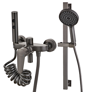 九牧全铜浴室简易淋浴龙头花洒套装卫生间混水阀冷热浴缸三联龙头