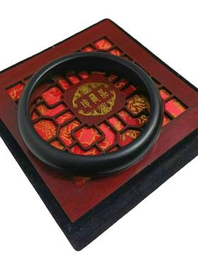 收藏级亚光面墨玉和田玉手镯籽料