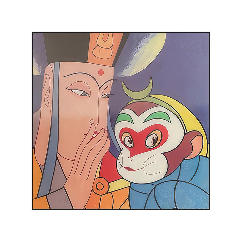 西游记大闹天宫卡通怀旧装饰画