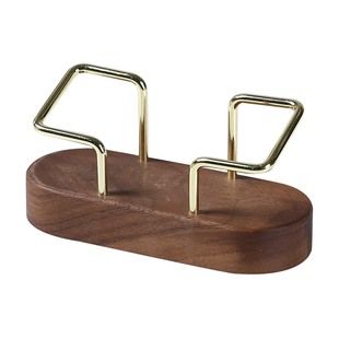 商务桌面黑桃木高级名片盒创意前台办公室实木名片夹摆台精致酒店名宿名片座售楼处卡片名片展示架名片收纳盒